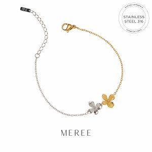Meree – Amara Flower Bracelet Stainless Steel 18k Gelang Wanita Tahan Karat