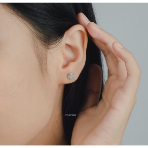 Meree – Olivia Clover Earring Sterling Silver Anting Wanita Anti Karat