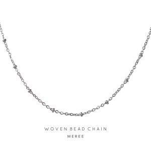 Meree – Woven Beaded Necklace Stainless Steel 18k