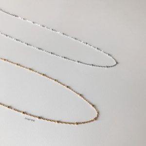 Meree – Woven Beaded Necklace Stainless Steel 18k