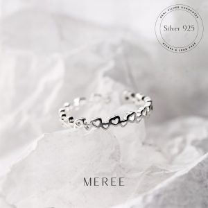 Meree – Irella Heart Ring Sterling Silver Cincin Perak Wanita Anti Karat