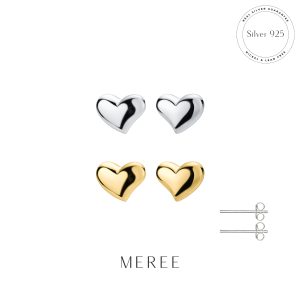 Meree – Milu Heart Earring Sterling Silver Anting Perak Wanita Anti Karat