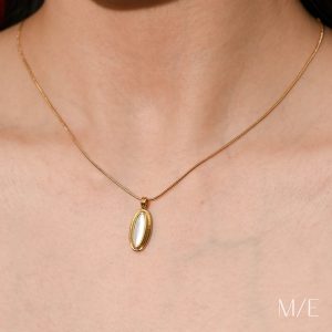 Meree – Luma Oval Necklace Stainless Steel 316 Kalung Wanita Tahan Karat