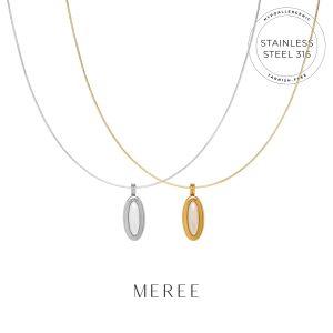 Meree – Luma Oval Necklace Stainless Steel 316 Kalung Wanita Tahan Karat