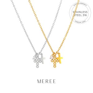 Meree – Elia Cross Necklace Stainless Steel 316 Kalung Wanita Tahan Karat